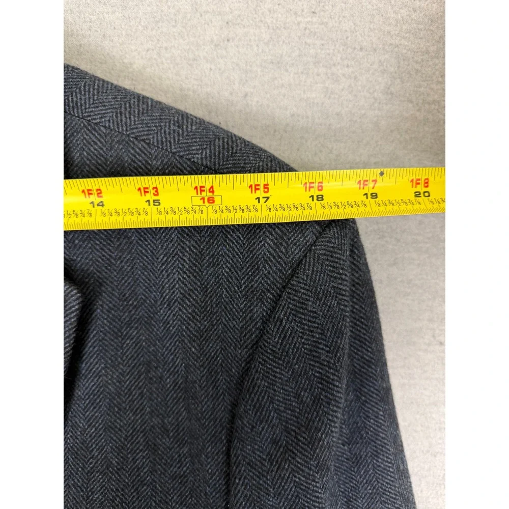 Banana Republic Mens 46L Herringbone Recycled Wool Blend Blazer Sport Coat Navy